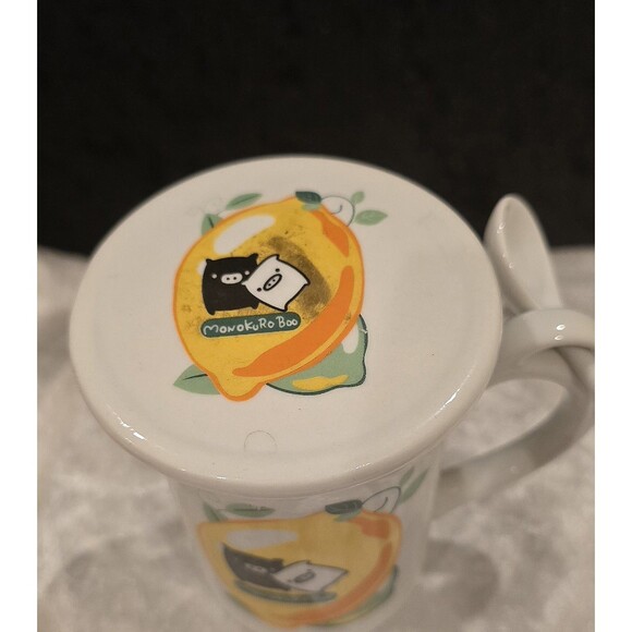 Monokuro Boo Mug With Lid and Spoon Pier One Imports In Box Rare - Picture 3 of 10